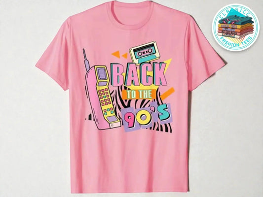 90s Graphic Tee | Retro Cassette & Phone Print JuChachaShop