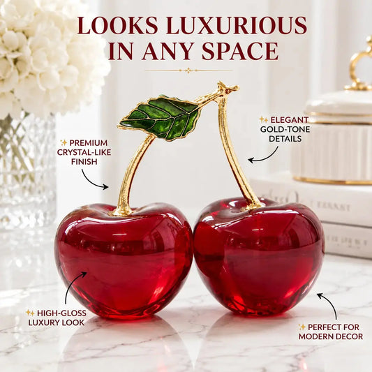 Crystal Cherry Ornament for Modern Elegant Decor JuChachaShop