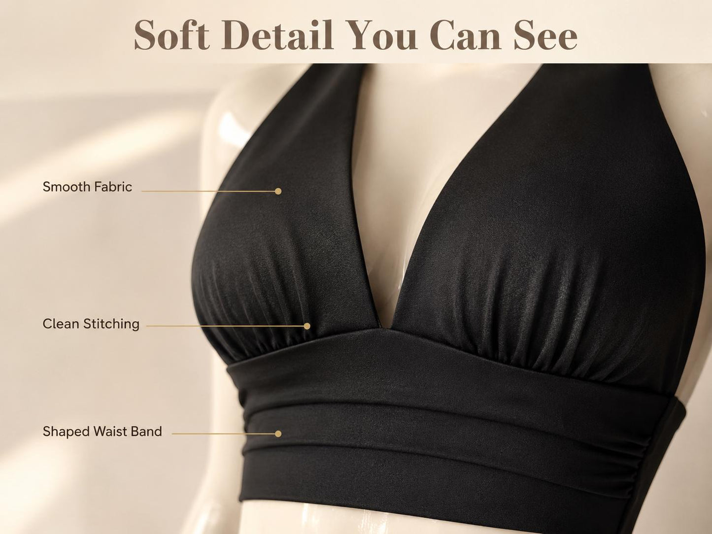 Halter Crop Top | Deep V Neckline, Backless Wrap Style, Sleeveless Summer Shirt