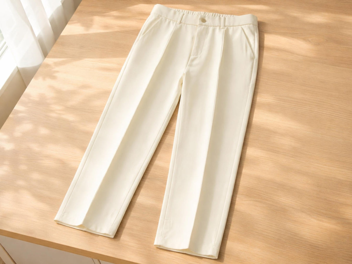 Men's Relaxed Straight Fit Casual Pants | Elastic Waist, Breathable Fabric