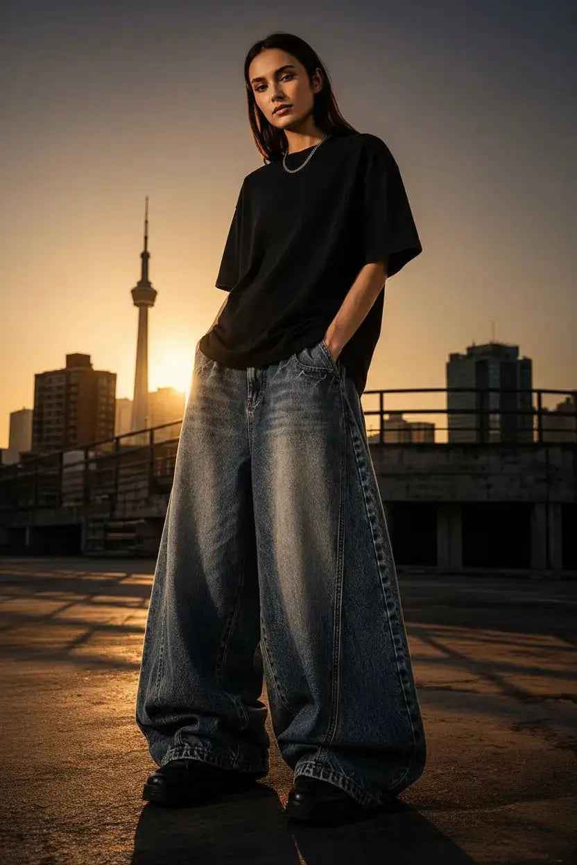 Unisex Balloon Jeans - Elevate Your Everyday Style with Vintage Wash Comfort