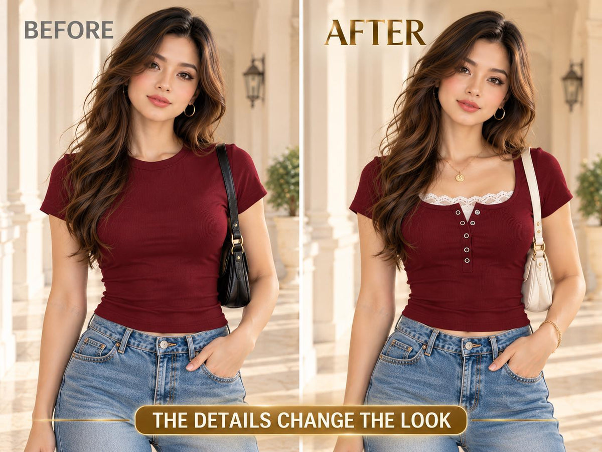 Y2K Lace Trim Square Neck Button Top, Coquette Style Tee (Short Sleeve)