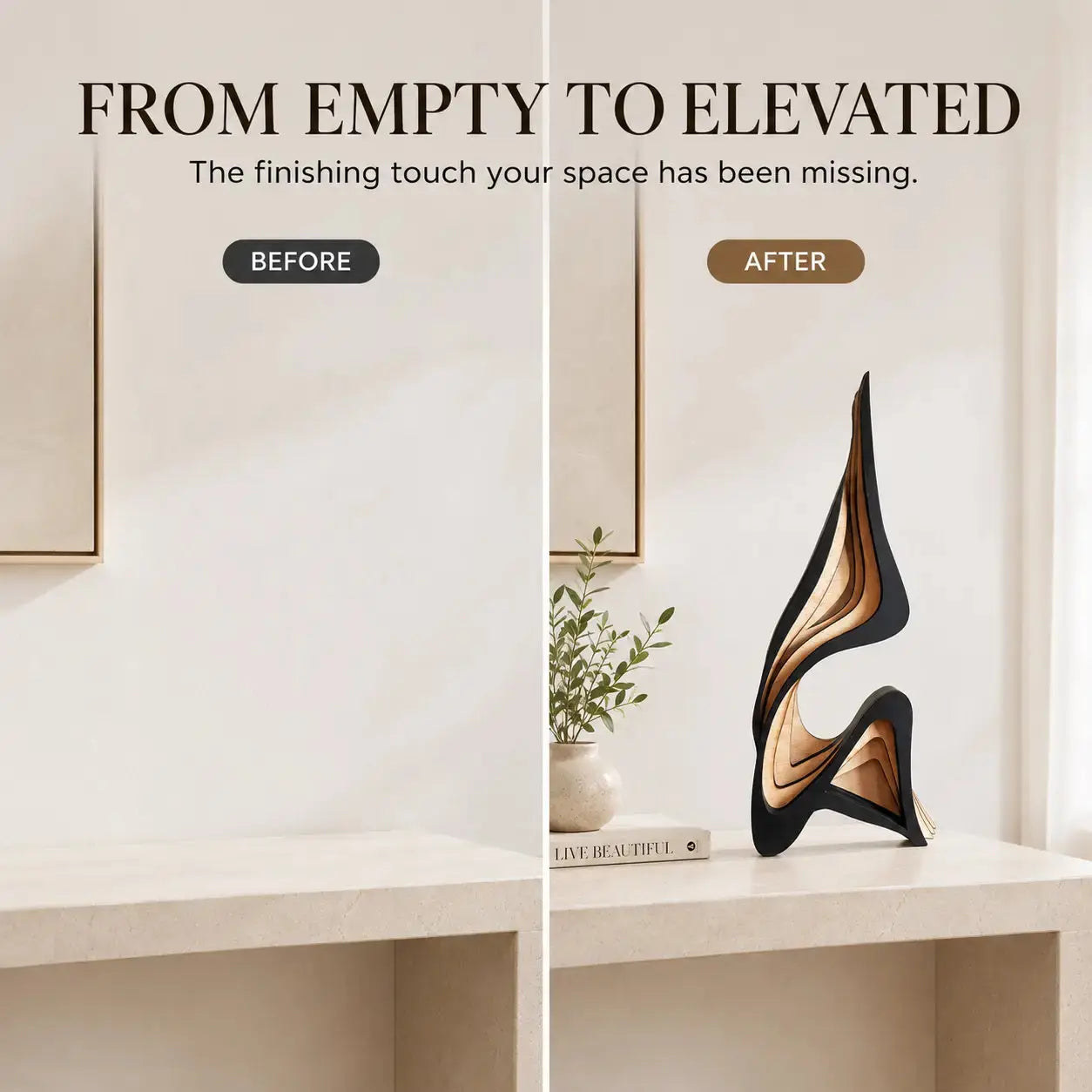 Modern Wooden Sculpture for Elegant Home Styling JuChachaShop