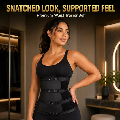 Women Waist Trainer Belt | Adjustable Hook Closure Waist Support | Black Compression Wrap for Workout Layering Jumartins