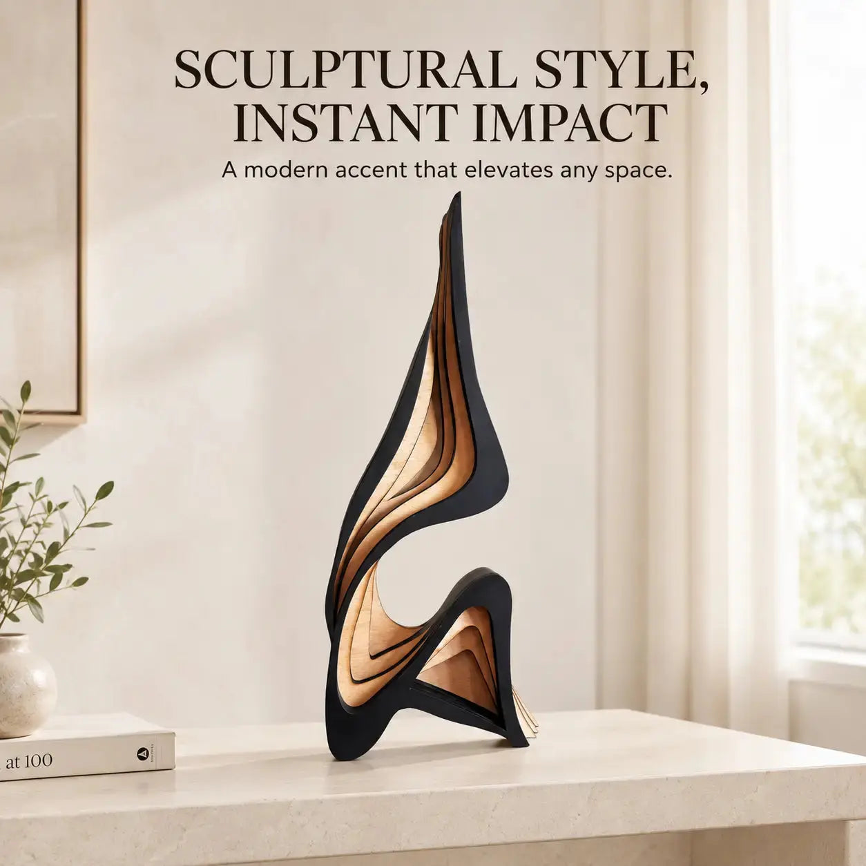 Modern Wooden Sculpture for Elegant Home Styling JuChachaShop