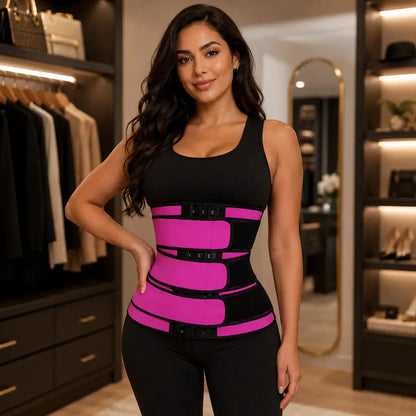 Women Waist Trainer Belt | Adjustable Hook Closure Waist Support | Black Compression Wrap for Workout Layering Jumartins