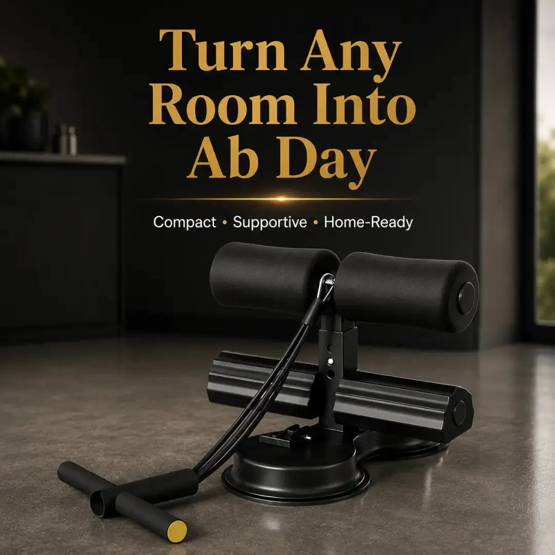 Sit-Up Bar with Suction Cup | Ankle Support Home Ab Workout Aid | Core Trainer for Floor Exercises | Indoor Gym Helper Jumartins