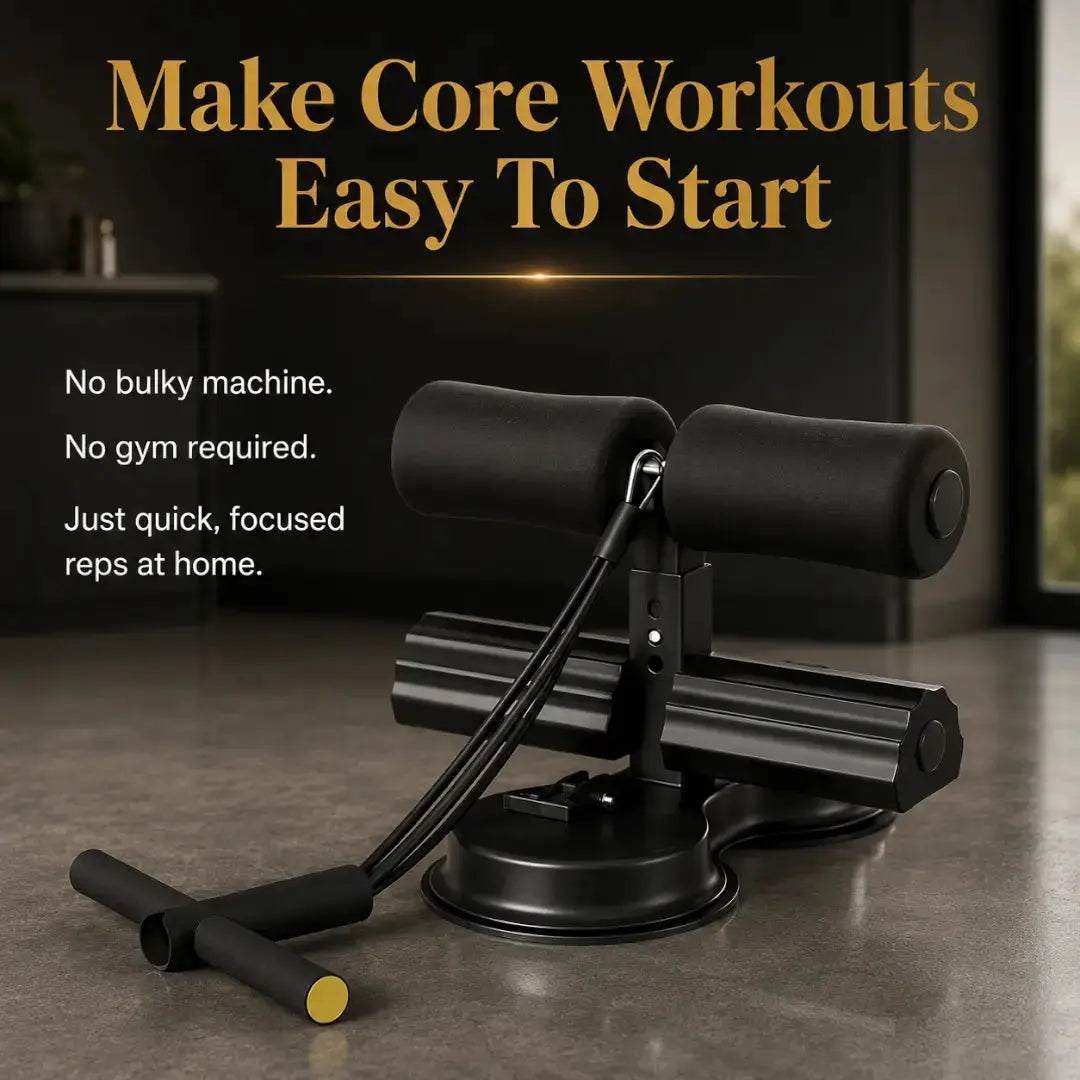 Sit-Up Bar with Suction Cup | Ankle Support Home Ab Workout Aid | Core Trainer for Floor Exercises | Indoor Gym Helper Jumartins