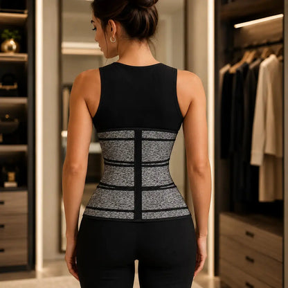 Women Waist Trainer Belt | Adjustable Hook Closure Waist Support | Black Compression Wrap for Workout Layering Jumartins