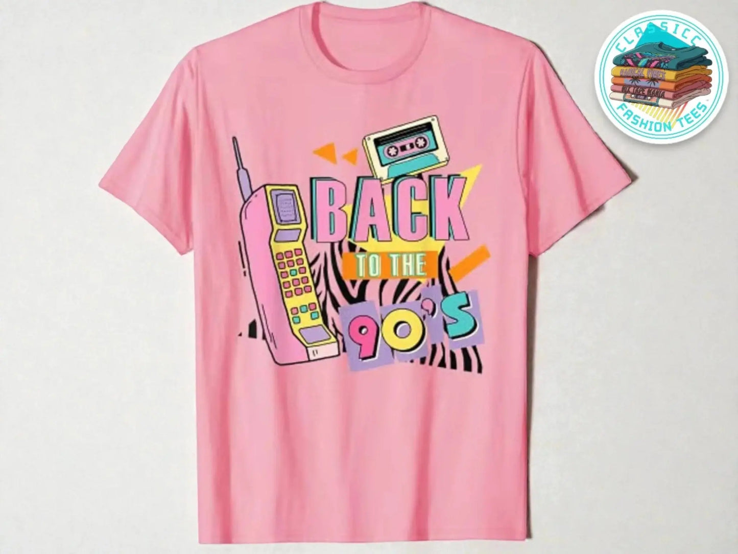 90s Graphic Tee | Retro Cassette & Phone Print JuChachaShop
