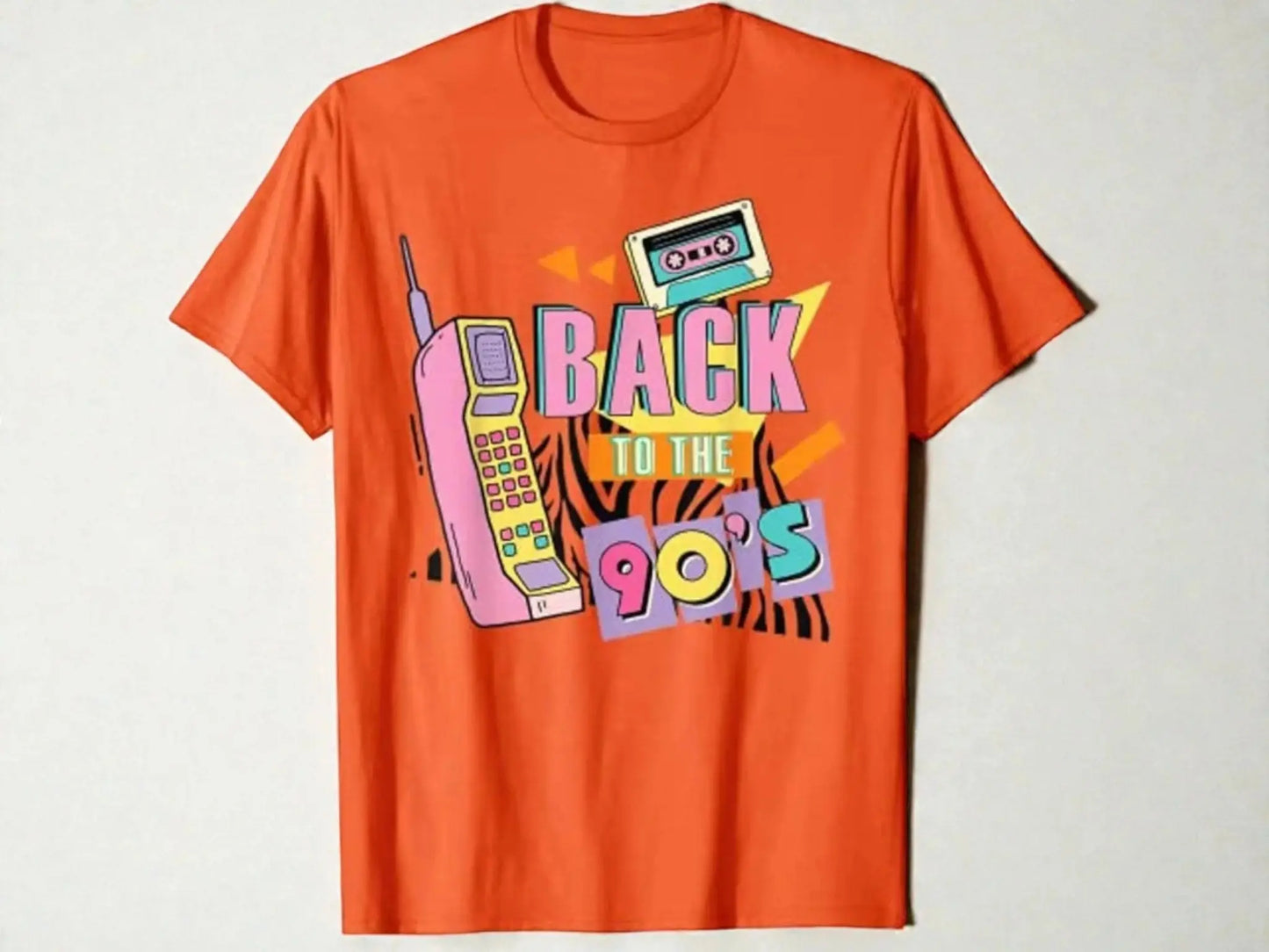 90s Graphic Tee | Retro Cassette & Phone Print JuChachaShop