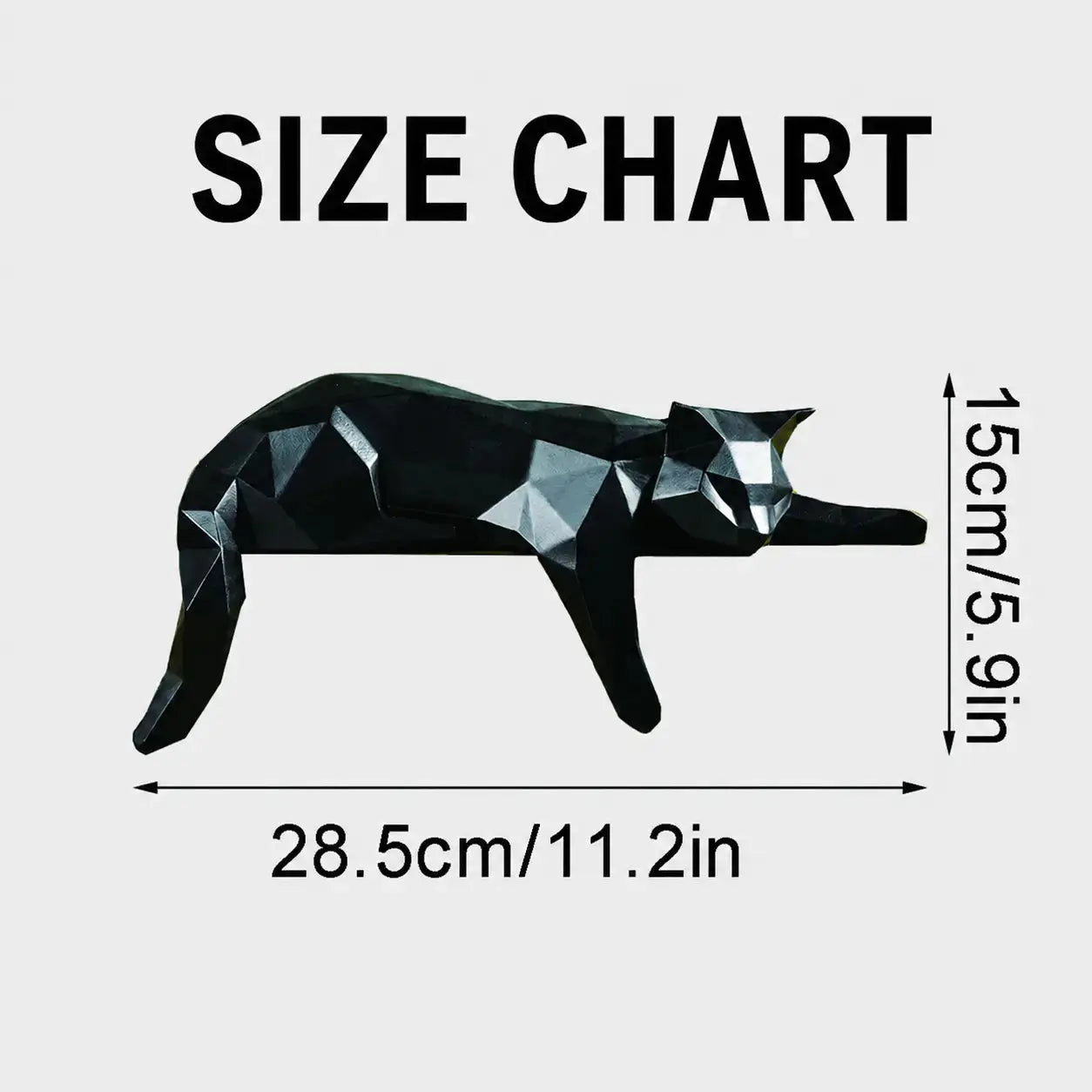 Geometric Lying Cat Statue | Modern Room Decor Figurine | Shelf Desk Table Sculpture | Cat Lover Gift Accent Jumartins