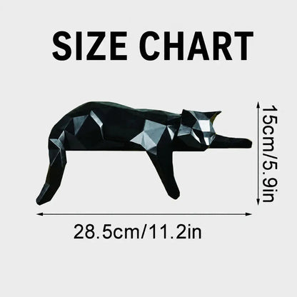Geometric Lying Cat Statue | Modern Room Decor Figurine | Shelf Desk Table Sculpture | Cat Lover Gift Accent Jumartins