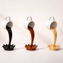 Floating Spilling Coffee Cup Sculpture Decor Julieta