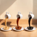 Floating Spilling Coffee Cup Sculpture Decor Julieta