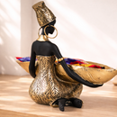 Decorative Lady Tray Statue | Resin Storage Bowl | Home Decor Accent Jumartins