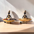 Decorative Lady Tray Statue | Resin Storage Bowl | Home Decor Accent Jumartins