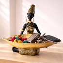 Decorative Lady Tray Statue | Resin Storage Bowl | Home Decor Accent Jumartins
