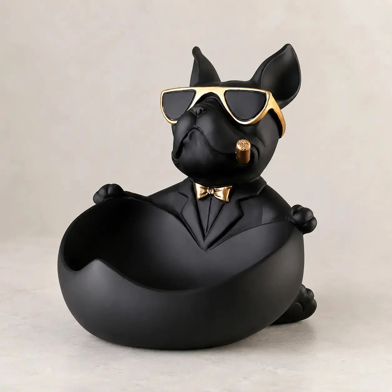 Luxury French Bulldog Storage Bowl Decor | Modern Resin Dog Statue Organizer Tray JuChachaShop