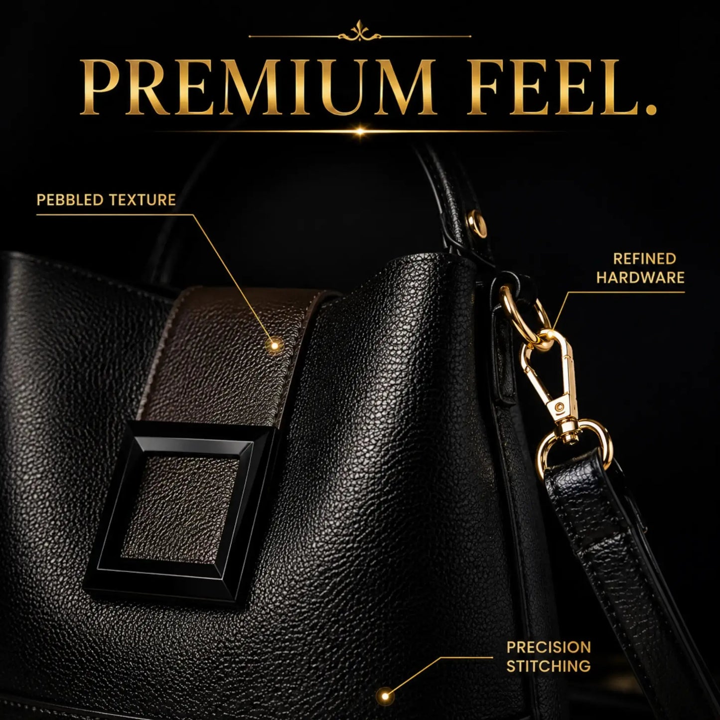 Luxury Black Crossbody Bag – Elegant Designer Inspired Design JuChachaShop