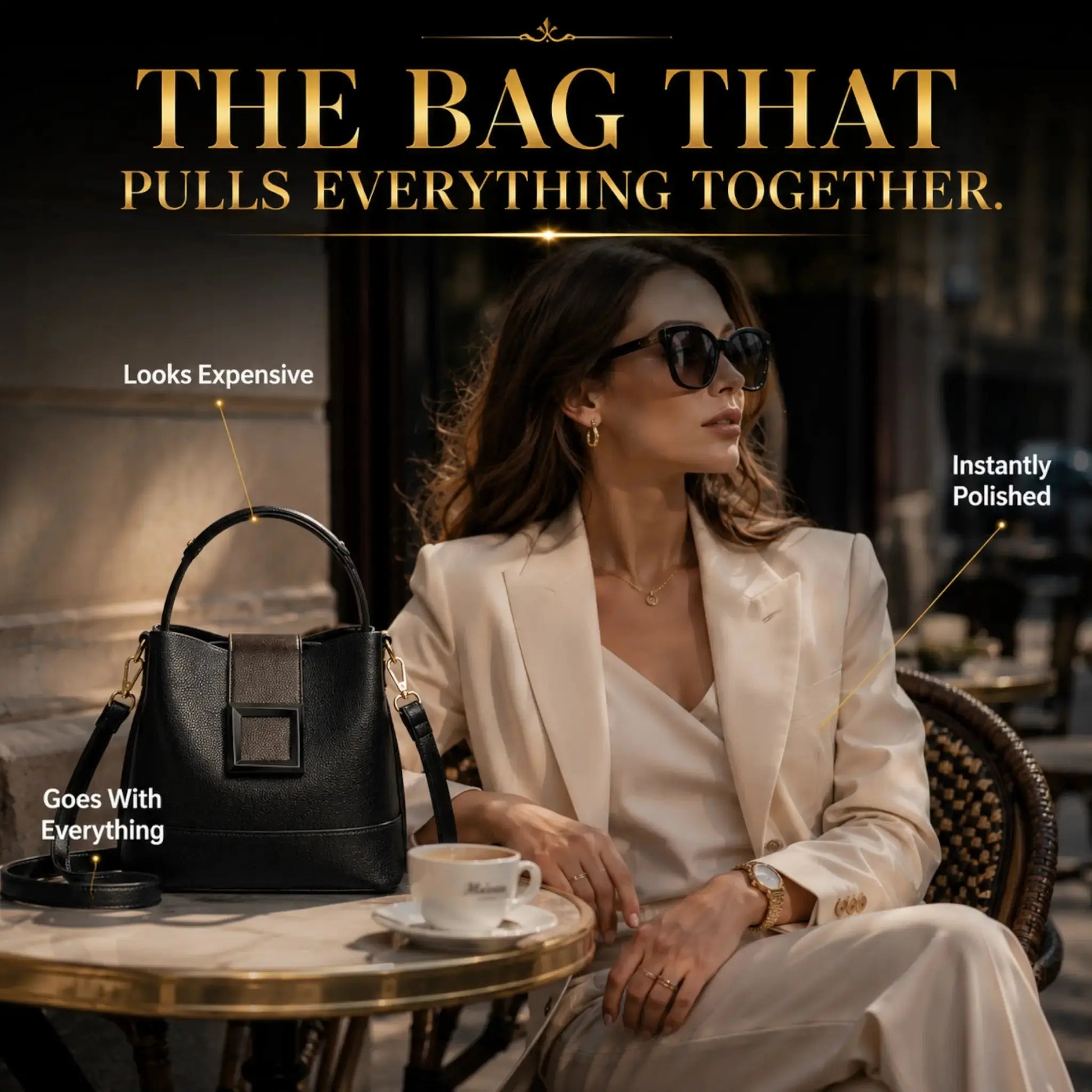 Luxury Black Crossbody Bag – Elegant Designer Inspired Design JuChachaShop