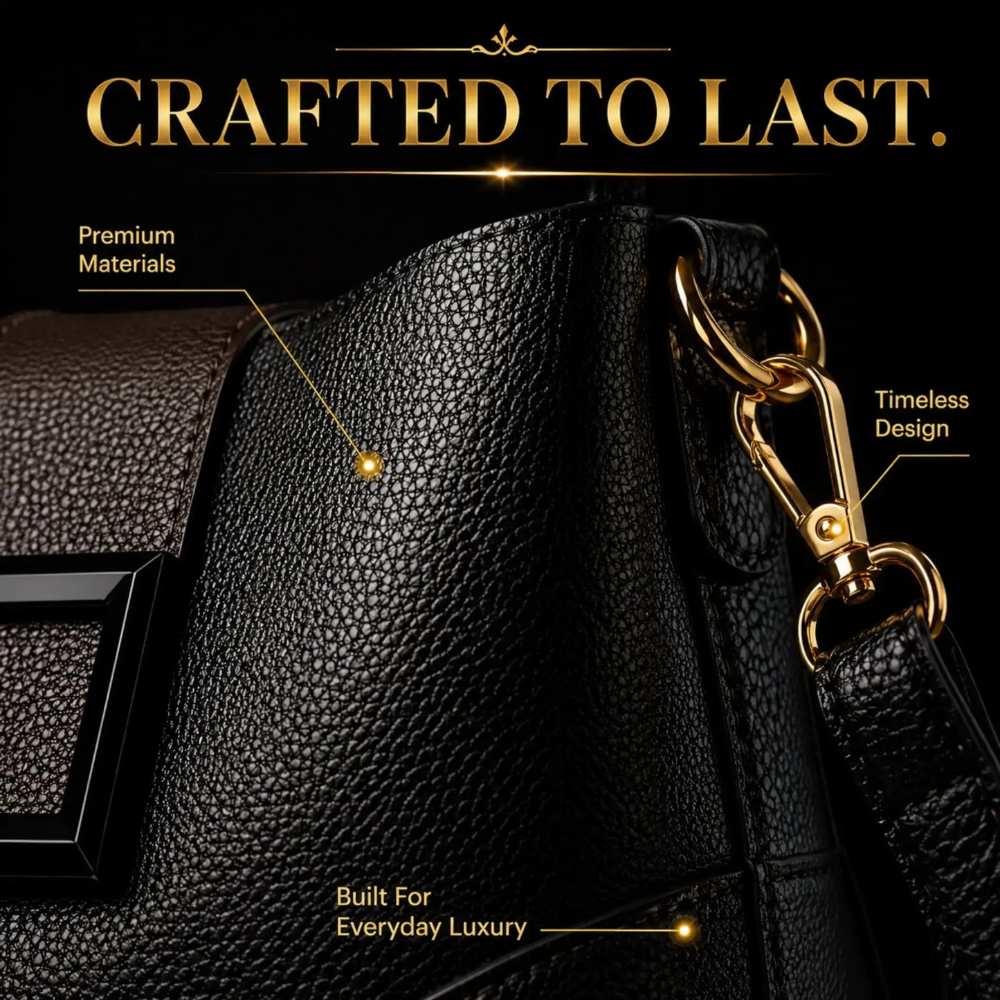 Luxury Black Crossbody Bag – Elegant Designer Inspired Design JuChachaShop