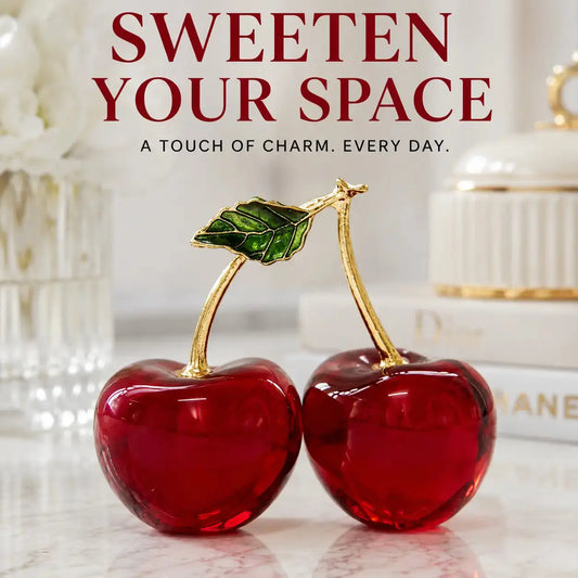 Crystal Cherry Ornament for Modern Elegant Decor JuChachaShop