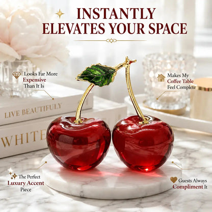 Crystal Cherry Ornament for Modern Elegant Decor JuChachaShop