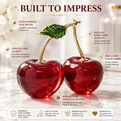 Crystal Cherry Ornament for Modern Elegant Decor JuChachaShop