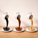Floating Spilling Coffee Cup Sculpture Decor Julieta