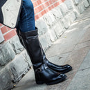 Men’s Knee High Leather Boots with Side Zipper & Buckle Potaha