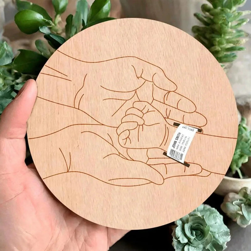 Wooden Baby Keepsake Sign – Engraved Newborn Gift for Parents Potaha