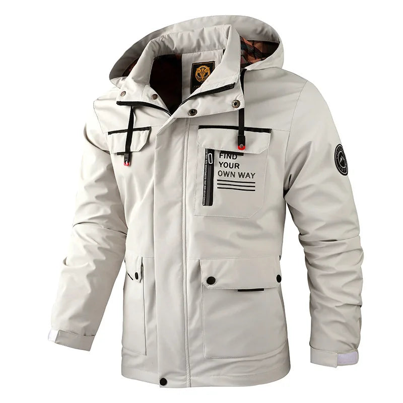 Men’s Waterproof Winter Jacket with Hood and Warm Lining Potaha