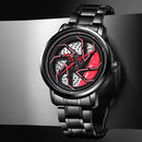 Men’s Luxury Car Wheel Watch – Stainless Steel Quartz Potaha