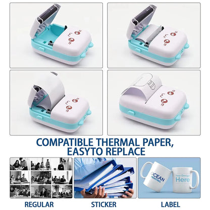 Inkless Mini Portable Printer – Print Photos & Labels Directly from Your Phone JuChachaShop