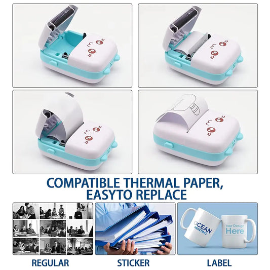 Inkless Mini Portable Printer – Print Photos & Labels Directly from Your Phone JuChachaShop