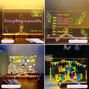 LED Message Board – DIY Acrylic Writing Pad with 7 Pens Potaha