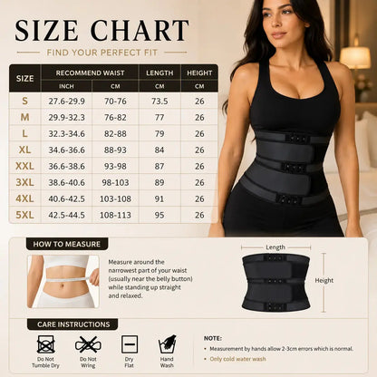 Women Waist Trainer Belt | Adjustable Hook Closure Waist Support | Black Compression Wrap for Workout Layering Jumartins