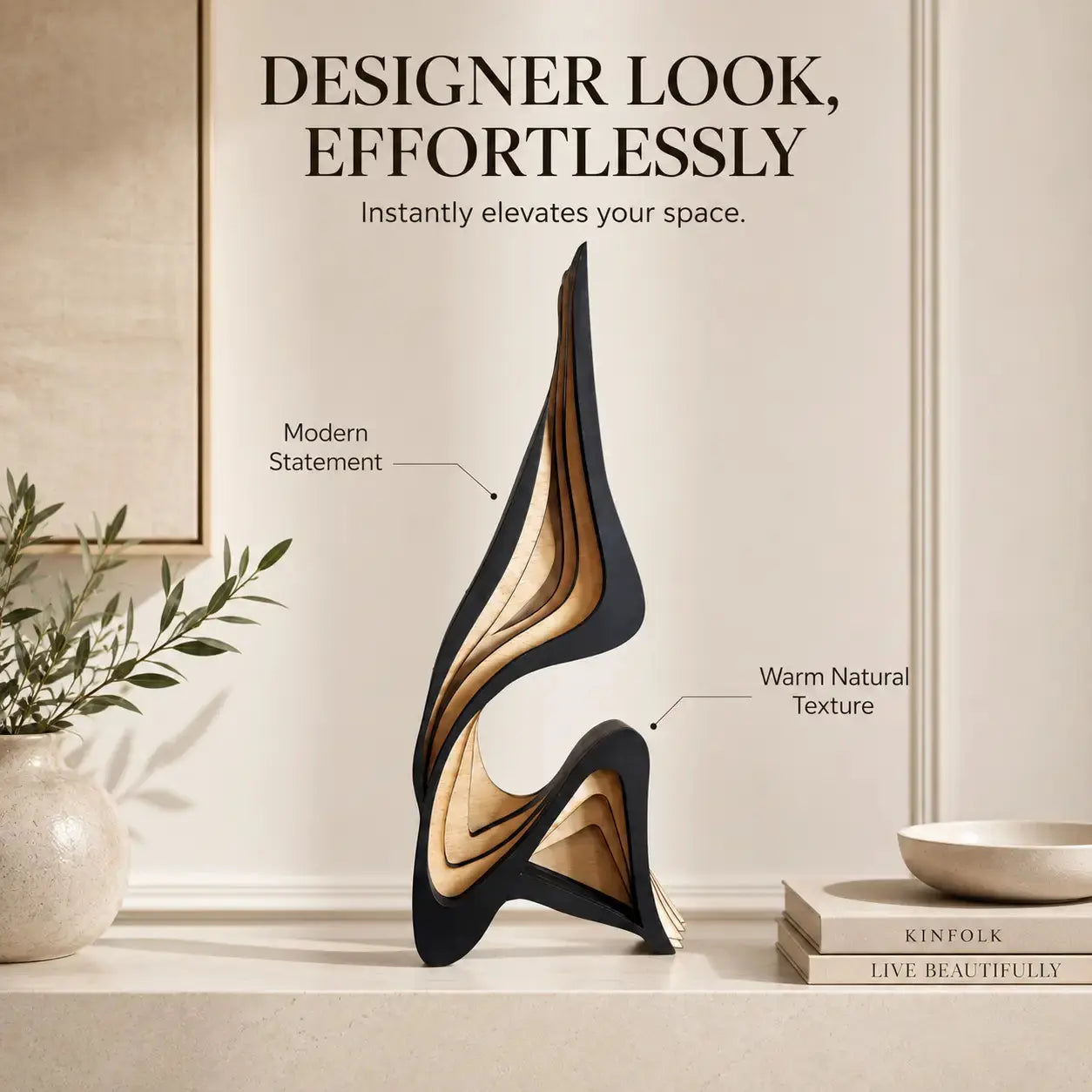 Modern Wooden Sculpture for Elegant Home Styling JuChachaShop