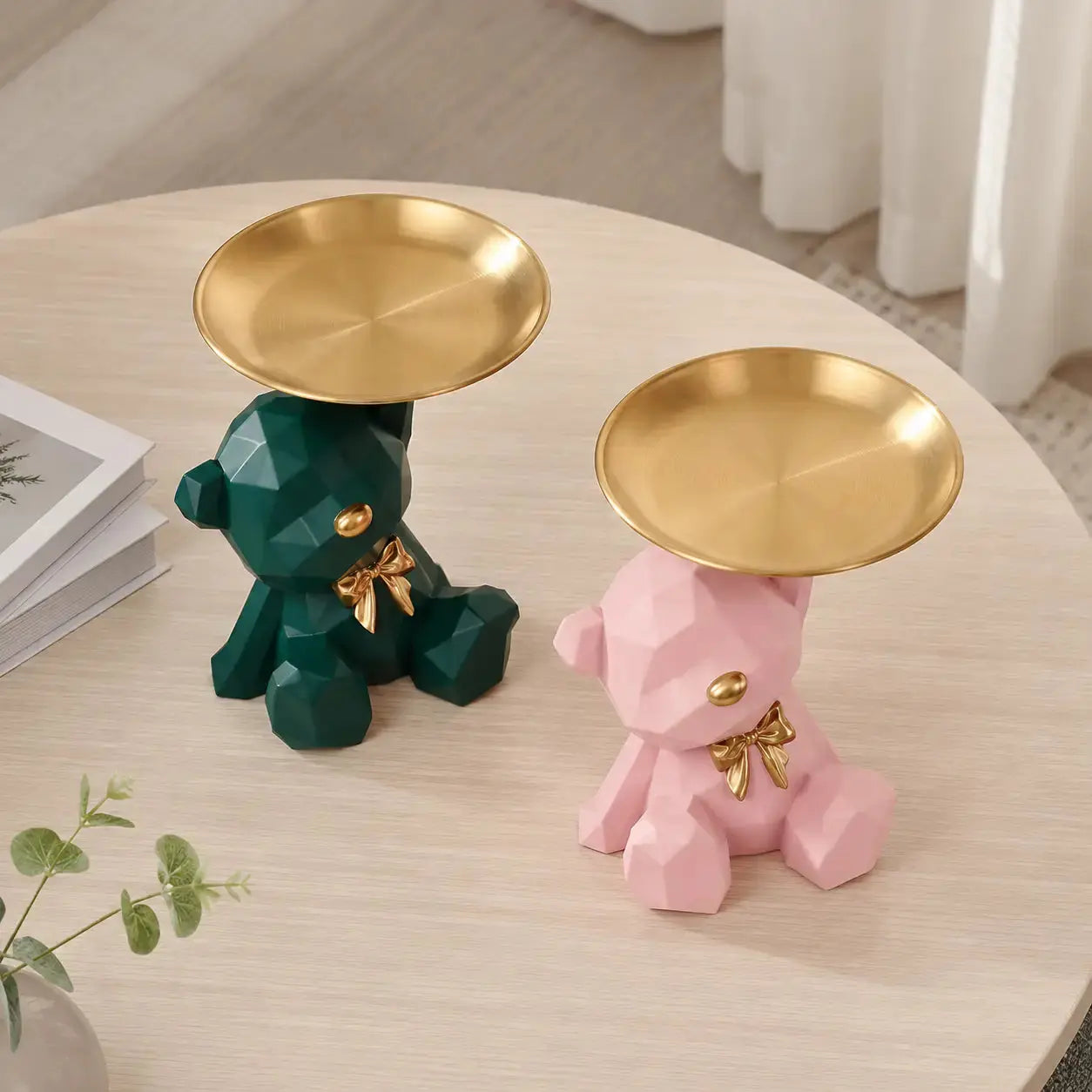 Cute Bear Jewelry Tray Organizer – Aesthetic Vanity Decor, Ring Holder, Key Dish, Small Item Storage for Desk & Nightstand Jumartins