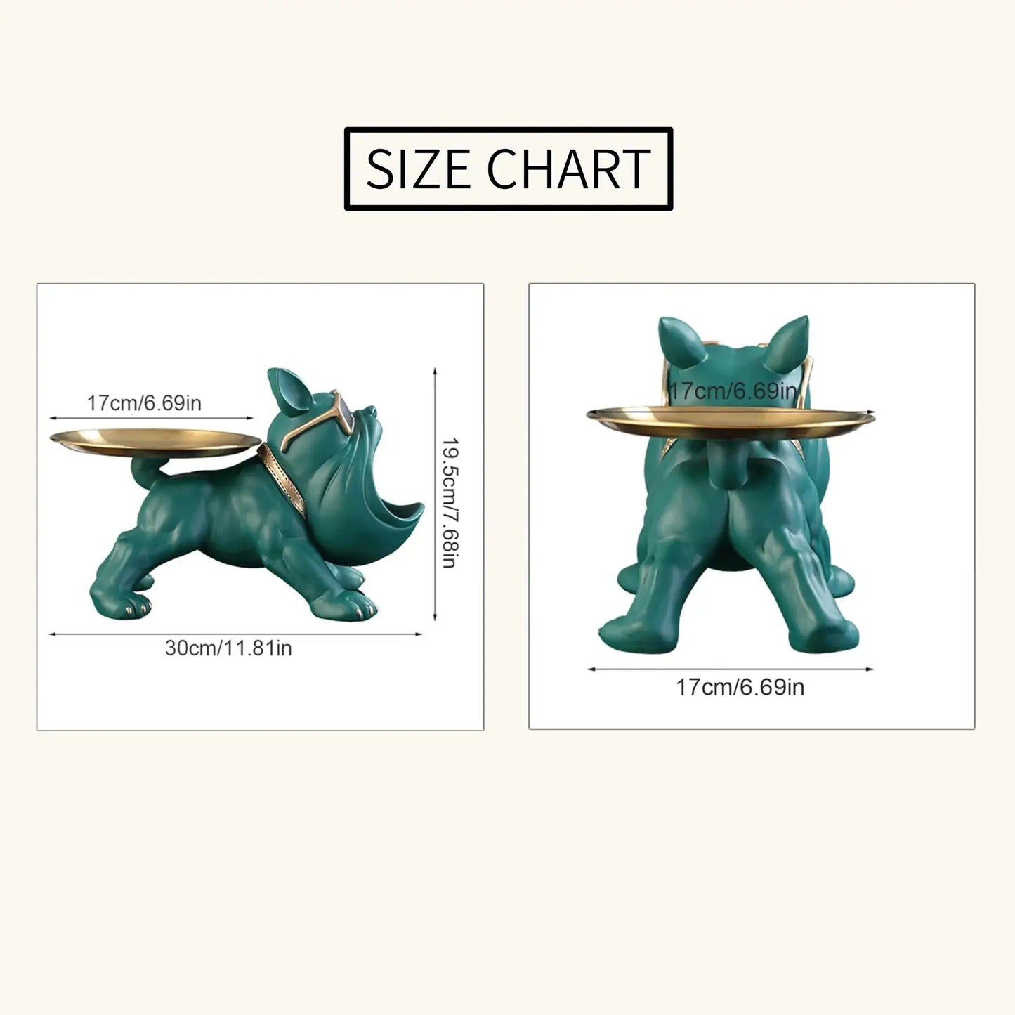 Cute Bulldog Storage Figurine with Tray – Unique Gift for Dog Lovers & Home Decor Julieta