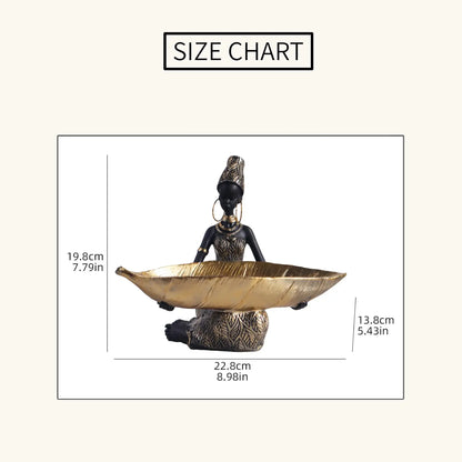 Decorative Key Tray – Lady Tray Statue, Elegant Resin Storage Bowl & Home Decor Accent JuChachaShop