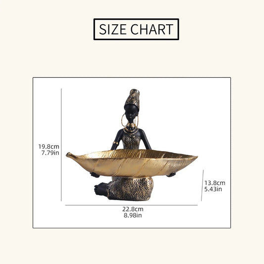 Decorative Key Tray – Lady Tray Statue, Elegant Resin Storage Bowl & Home Decor Accent JuChachaShop