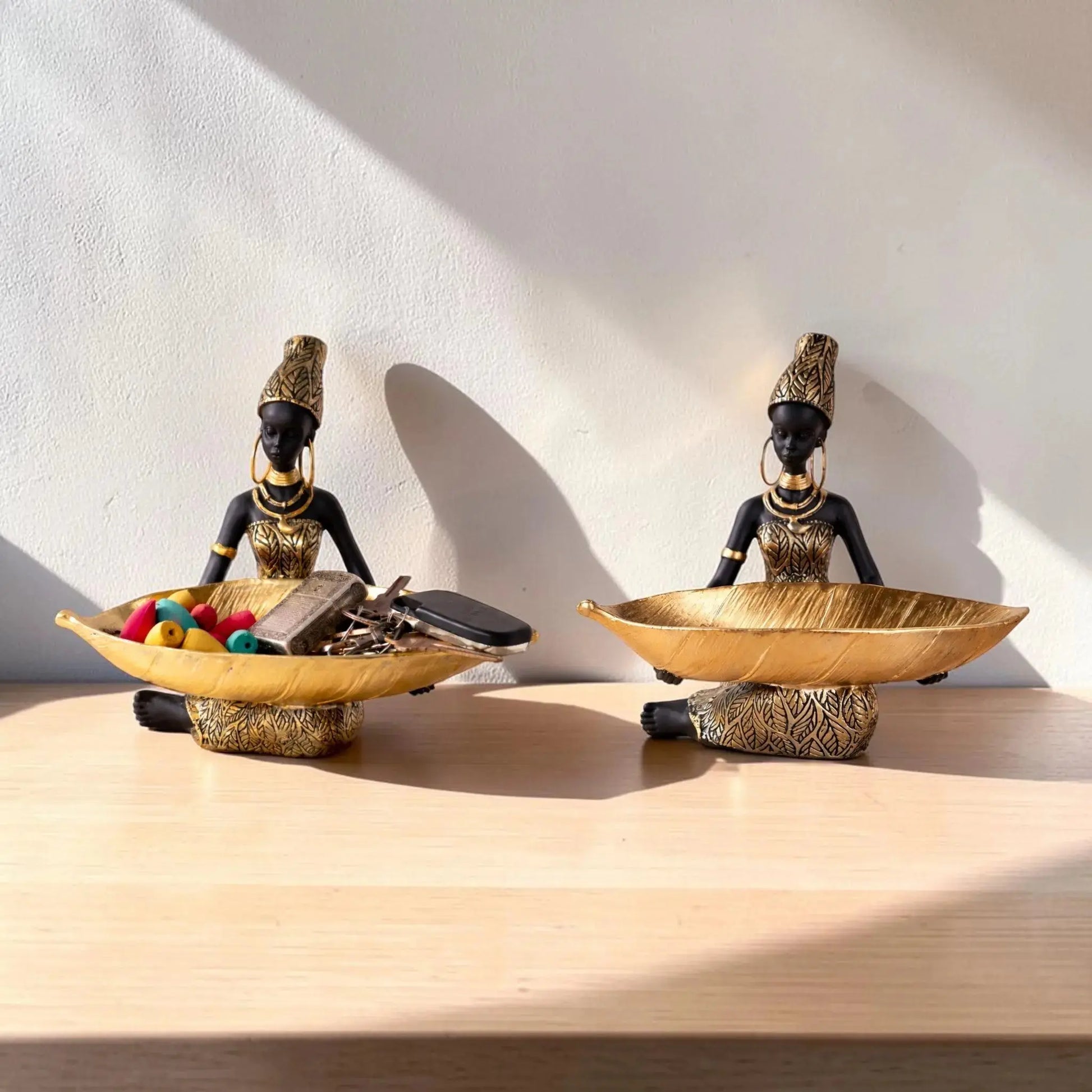 Decorative Key Tray – Lady Tray Statue, Elegant Resin Storage Bowl & Home Decor Accent JuChachaShop