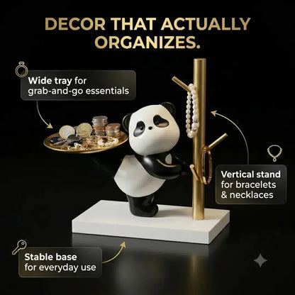 Panda Jewelry Tray & Ring Holder – Cute Gold Key Catchall Dish Jumartins
