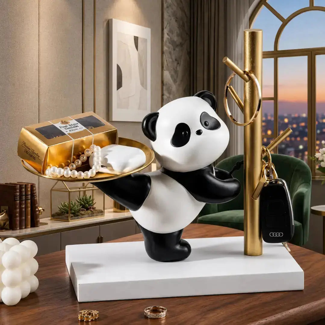 Panda Jewelry Tray & Ring Holder – Cute Gold Key Catchall Dish Jumartins