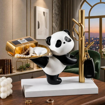Panda Jewelry Tray & Ring Holder – Cute Gold Key Catchall Dish Jumartins