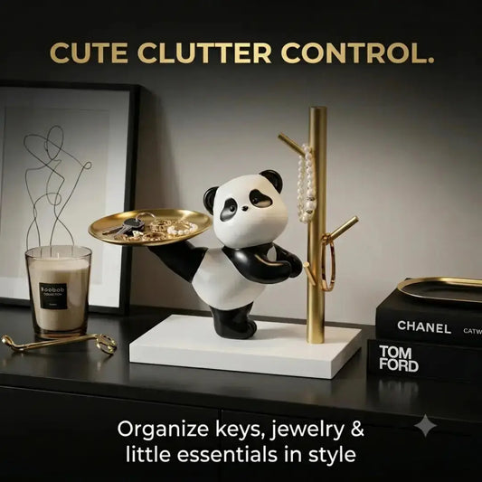 Panda Jewelry Tray & Ring Holder – Cute Gold Key Catchall Dish Jumartins