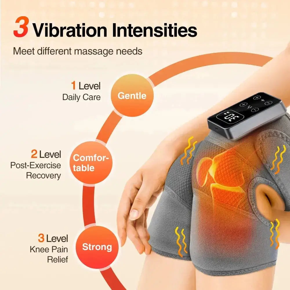 Electric Heated Knee Massager – Vibration Pain Relief Pad Potaha