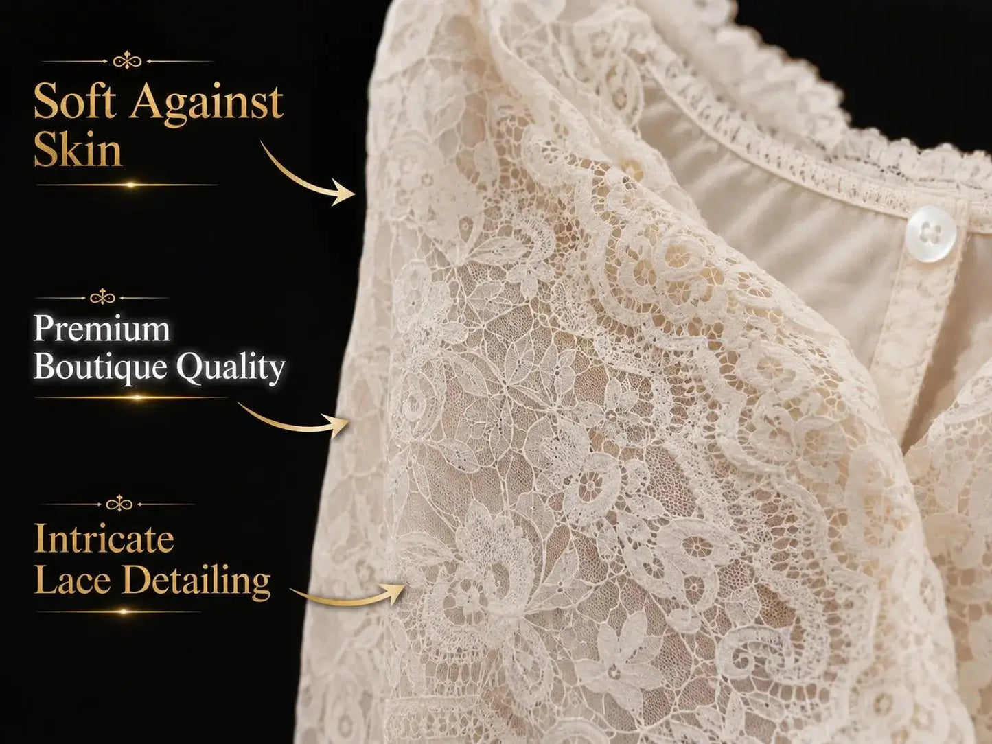 Elegant Floral Lace V-Neck Blouse – Long Sleeve Romantic Women's Top JuChachaShop